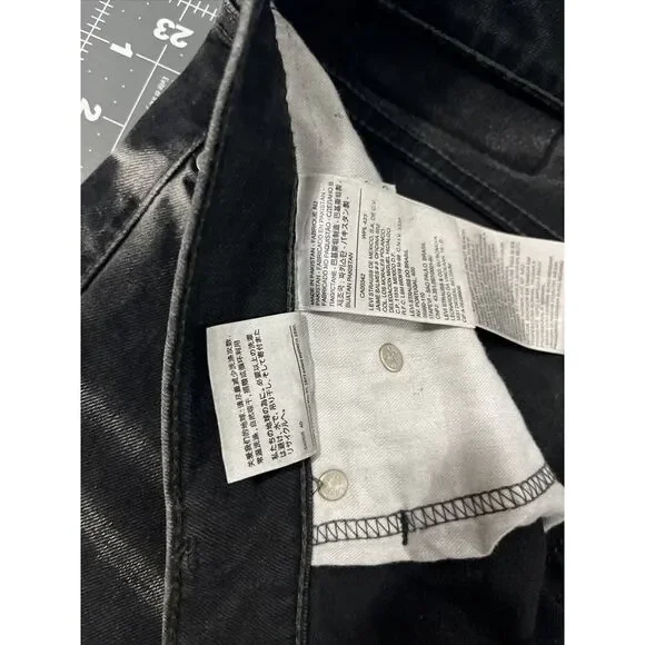 Levi's 522 Men's 36x32 Slim Taper Black Denim Stretch Jeans Fade /‎ Moto